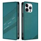 For iPhone 16 Pro Max Embossed Multi-functional Wallet Retro Leather Phone Case(Dark Green) - 2