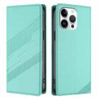 For iPhone 16 Pro Max Embossed Multi-functional Wallet Retro Leather Phone Case(Mint Green) - 2