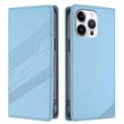 For iPhone 16 Pro Max Embossed Multi-functional Wallet Retro Leather Phone Case(Light Blue) - 2