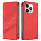 For iPhone 15 Pro Embossed Multi-functional Wallet Retro Leather Phone Case(Red) - 2