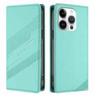 For iPhone 15 Pro Embossed Multi-functional Wallet Retro Leather Phone Case(Mint Green) - 2