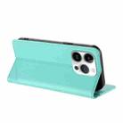For iPhone 15 Pro Embossed Multi-functional Wallet Retro Leather Phone Case(Mint Green) - 3
