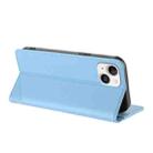 For iPhone 15 Plus Embossed Multi-functional Wallet Retro Leather Phone Case(Light Blue) - 3