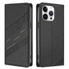 For iPhone 15 Pro Max Embossed Multi-functional Wallet Retro Leather Phone Case(Black) - 2