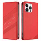 For iPhone 15 Pro Max Embossed Multi-functional Wallet Retro Leather Phone Case(Red) - 2