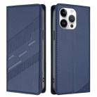 For iPhone 15 Pro Max Embossed Multi-functional Wallet Retro Leather Phone Case(Dark Blue) - 2