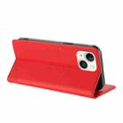 For iPhone 14 / 13 Embossed Multi-functional Wallet Retro Leather Phone Case(Red) - 3
