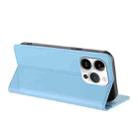For iPhone 14 Pro Embossed Multi-functional Wallet Retro Leather Phone Case(Light Blue) - 3