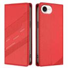For iPhone 16e Embossed Multi-functional Wallet Retro Leather Phone Case(Red) - 2