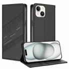 For iPhone 13 mini Embossed Multi-functional Wallet Retro Leather Phone Case(Black) - 1