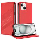 For iPhone 13 mini Embossed Multi-functional Wallet Retro Leather Phone Case(Red) - 1