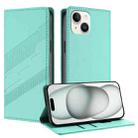 For iPhone 13 mini Embossed Multi-functional Wallet Retro Leather Phone Case(Mint Green) - 1