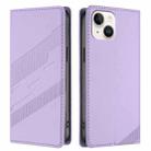 For iPhone 13 mini Embossed Multi-functional Wallet Retro Leather Phone Case(Light Purple) - 2