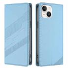 For iPhone 13 mini Embossed Multi-functional Wallet Retro Leather Phone Case(Light Blue) - 2