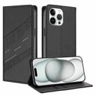 For iPhone 13 Pro Max Embossed Multi-functional Wallet Retro Leather Phone Case(Black) - 1