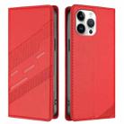 For iPhone 13 Pro Max Embossed Multi-functional Wallet Retro Leather Phone Case(Red) - 2