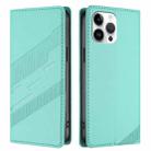 For iPhone 13 Pro Max Embossed Multi-functional Wallet Retro Leather Phone Case(Mint Green) - 2