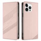 For iPhone 13 Pro Max Embossed Multi-functional Wallet Retro Leather Phone Case(Pink) - 2
