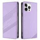 For iPhone 13 Pro Max Embossed Multi-functional Wallet Retro Leather Phone Case(Light Purple) - 2