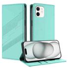 For iPhone 12 mini Embossed Multi-functional Wallet Retro Leather Phone Case(Mint Green) - 1
