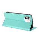 For iPhone 12 mini Embossed Multi-functional Wallet Retro Leather Phone Case(Mint Green) - 3
