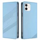 For iPhone 12 mini Embossed Multi-functional Wallet Retro Leather Phone Case(Light Blue) - 2
