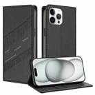 For iPhone 12 Pro Max Embossed Multi-functional Wallet Retro Leather Phone Case(Black) - 1