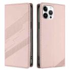 For iPhone 12 Pro Max Embossed Multi-functional Wallet Retro Leather Phone Case(Pink) - 2