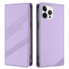 For iPhone 12 Pro Max Embossed Multi-functional Wallet Retro Leather Phone Case(Light Purple) - 2