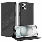 For iPhone 11 Pro Max Embossed Multi-functional Wallet Retro Leather Phone Case(Black) - 1