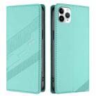 For iPhone 11 Pro Max Embossed Multi-functional Wallet Retro Leather Phone Case(Mint Green) - 2
