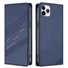 For iPhone 11 Pro Max Embossed Multi-functional Wallet Retro Leather Phone Case(Dark Blue) - 2
