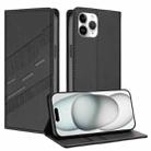 For iPhone 11 Pro Embossed Multi-functional Wallet Retro Leather Phone Case(Black) - 1
