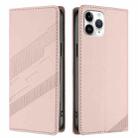 For iPhone 11 Pro Embossed Multi-functional Wallet Retro Leather Phone Case(Pink) - 2