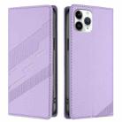 For iPhone 11 Pro Embossed Multi-functional Wallet Retro Leather Phone Case(Light Purple) - 2