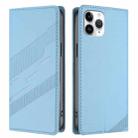 For iPhone 11 Pro Embossed Multi-functional Wallet Retro Leather Phone Case(Light Blue) - 2