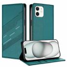 For iPhone 11 Embossed Multi-functional Wallet Retro Leather Phone Case(Dark Green) - 1