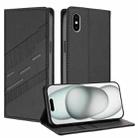 For iPhone XS / X Embossed Multi-functional Wallet Retro Leather Phone Case(Black) - 1