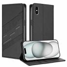For iPhone XS Max Embossed Multi-functional Wallet Retro Leather Phone Case(Black) - 1