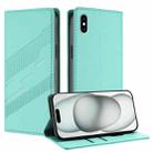 For iPhone XS Max Embossed Multi-functional Wallet Retro Leather Phone Case(Mint Green) - 1