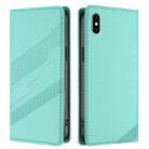 For iPhone XS Max Embossed Multi-functional Wallet Retro Leather Phone Case(Mint Green) - 2