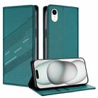For iPhone XR Embossed Multi-functional Wallet Retro Leather Phone Case(Dark Green) - 1