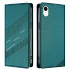 For iPhone XR Embossed Multi-functional Wallet Retro Leather Phone Case(Dark Green) - 2