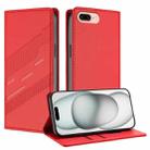 For iPhone 8 Plus / 7 Plus Embossed Multi-functional Wallet Retro Leather Phone Case(Red) - 1