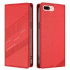 For iPhone 8 Plus / 7 Plus Embossed Multi-functional Wallet Retro Leather Phone Case(Red) - 2