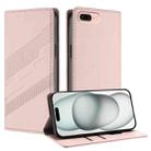For iPhone 8 Plus / 7 Plus Embossed Multi-functional Wallet Retro Leather Phone Case(Pink) - 1