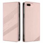 For iPhone 8 Plus / 7 Plus Embossed Multi-functional Wallet Retro Leather Phone Case(Pink) - 2