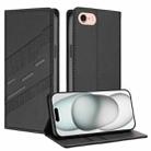 For iPhone SE 2022 / 2020 / 8 / 7 Embossed Multi-functional Wallet Retro Leather Phone Case(Black) - 1
