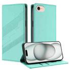 For iPhone SE 2022 / 2020 / 8 / 7 Embossed Multi-functional Wallet Retro Leather Phone Case(Mint Green) - 1