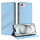 For iPhone SE 2022 / 2020 / 8 / 7 Embossed Multi-functional Wallet Retro Leather Phone Case(Light Blue) - 1